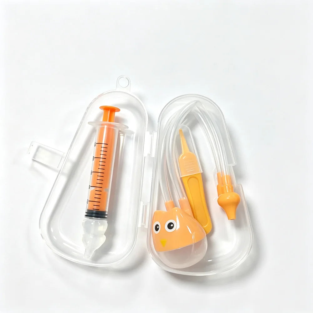 vvocci Nasal irrigator 10ml Syringe-style Baby Oral Suction Nasal Aspirator Baby Snot Cleaner Baby Nasal Irrigator Cartoon Quake A 10ml orange set