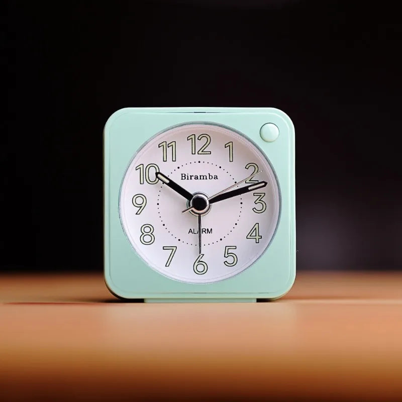 Japanese silent sweep second alarm clock creative bedside fashion with night light postgraduate entrance exam mini alarm clock Quake