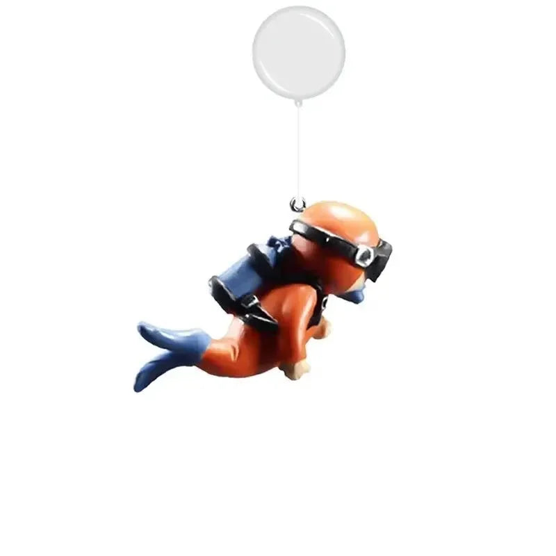 Realistic Floating Diver Ornament For Aquarium - Add Fun & Style To Your Fish Tank Decor, Unique Underwater Scene Enhancer Quake Orange wetsuit