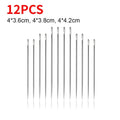 Side Hole Blind Sewing Needles Stainless Steel Elderly Needles Hand Sewing Stitching Pin DIY Home Self Threading Needle with Thi Quake 12PCS