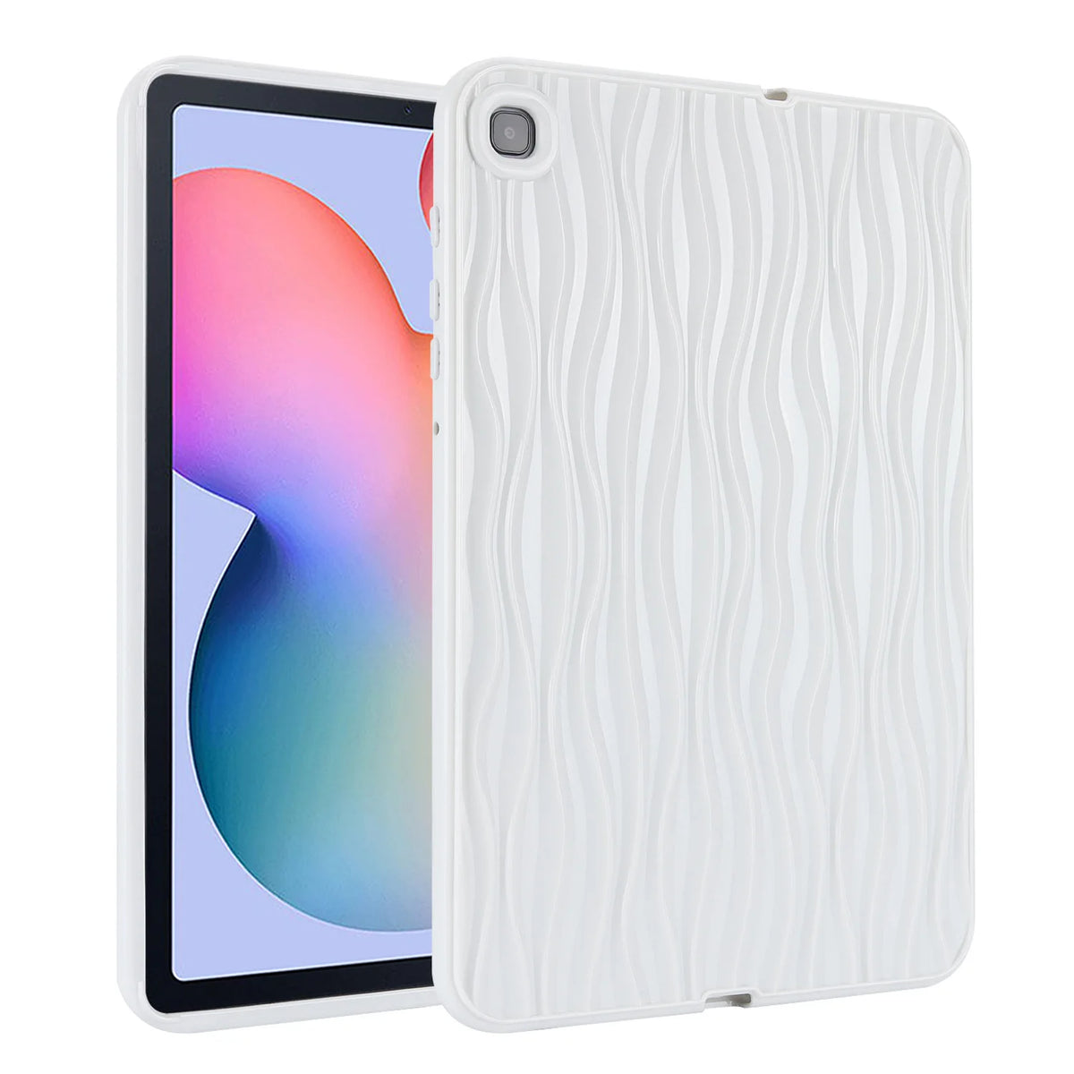 Luxury Tablet Case for Samsung Galaxy TAB A8 A7 S6 LITE Drop Resistant T220 T225 X200 P610 P615 Soft Silicone Quake white Tab S6 LITE
