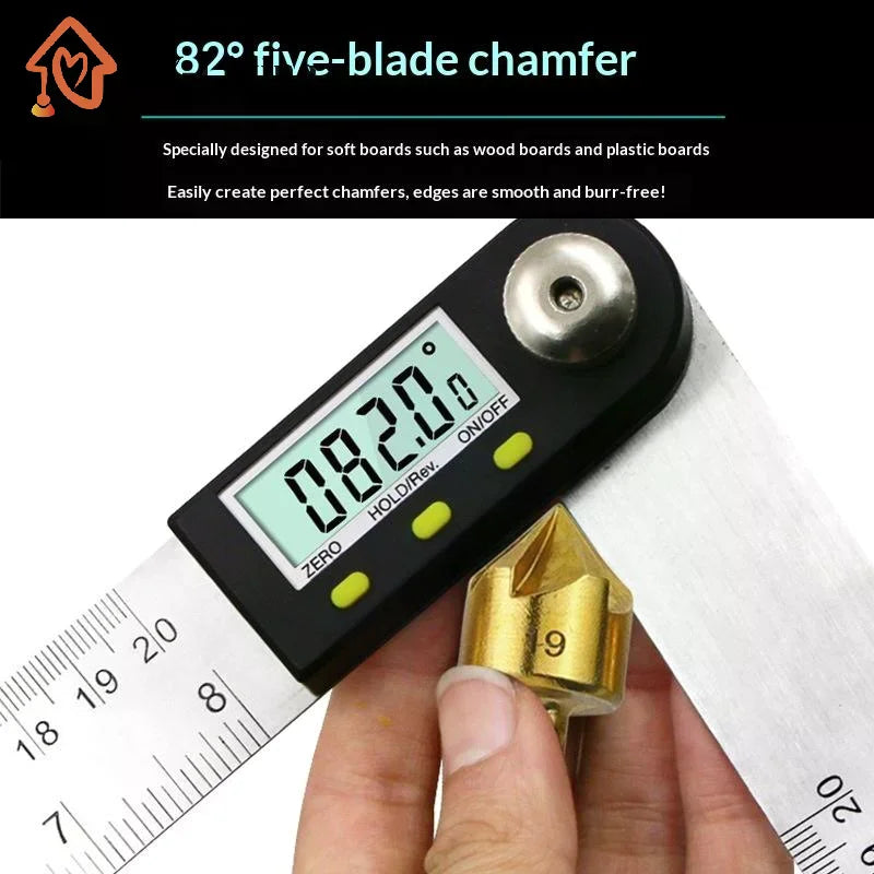 3/6Pcs Hexagonal Handle Titanium Plated Five Edge Chamfering Knife Countersunk Drill 6-19mm Woodworking Spot Facer Tool Set Quake