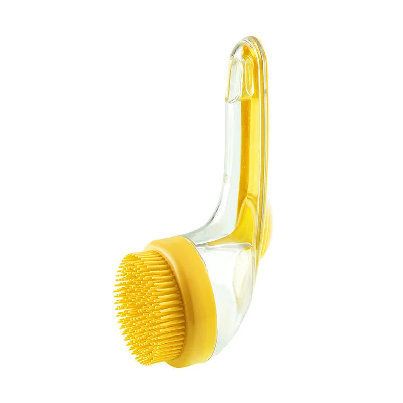 Multifunctional Liquid-filled Pet Bath Scrubber Massage Brush Cat Dog Grooming Comb Pet Shower Cleaning and Grooming Tool Quake YELLOW