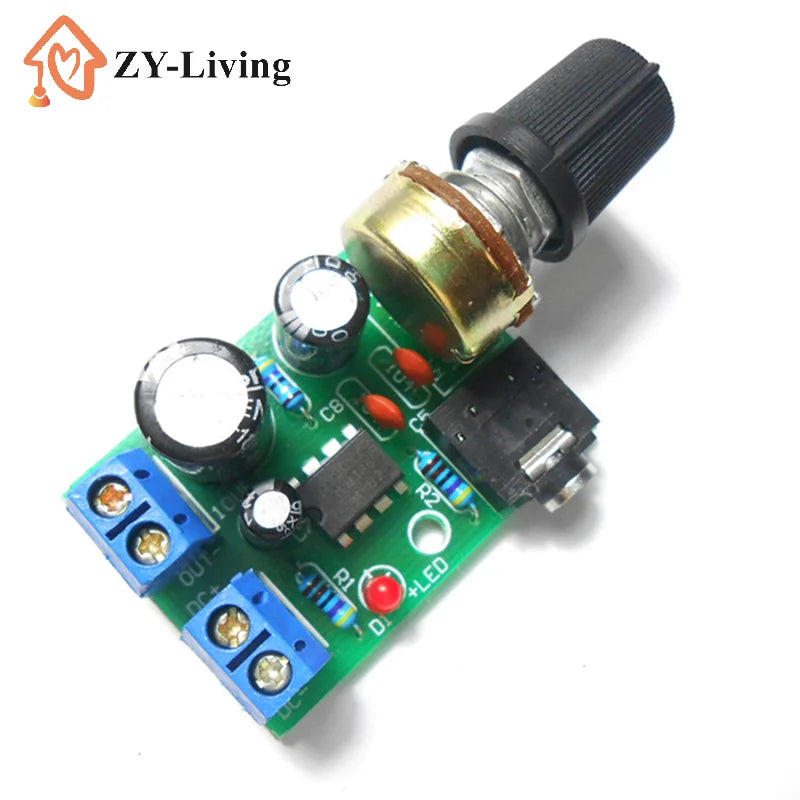 1Pcs LM386 10W Audio Amplifier Board Mono 3.5mm DC 3-12V Volume Control Quake