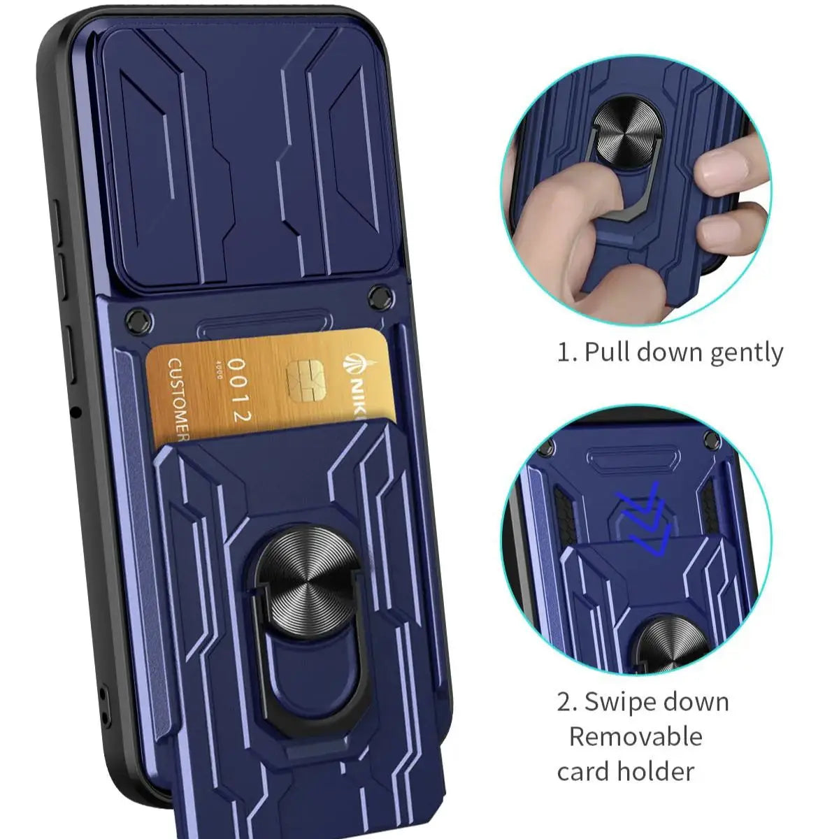 2-in-1 Card Case +Stand Phone Case For Motorola EDGE70 5G Shock-Proof Rear Cover Protective Phone Case Quake