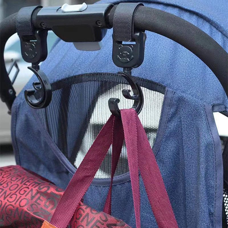 1Pair Stroller Accessories Baby Pram Hooks Rotate 360 Degree Stroller Carriage Storage Bag Hooks Universal Hanger Quake