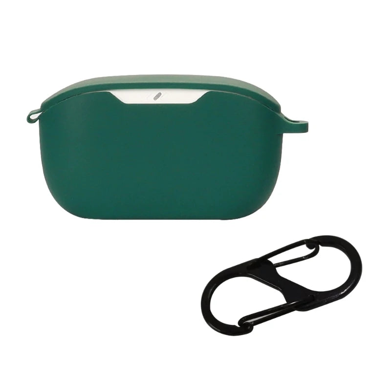 Compatible for JBL Wave Buds Shockproof Headphone Sleeve Impact-resistant Housing Anti Dust Washable Silicone Soft Cover K1KF Quake dark green