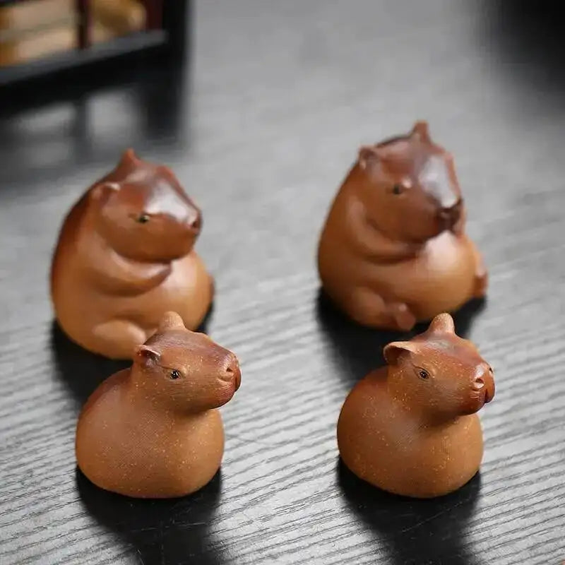 Zisha Tea Pet Animal Capybara Healing Cute Adorable Small Ornament Desktop Decoration Quake