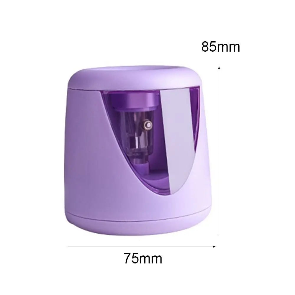 with Decorative Sticker Cartoon Creative Stationery Mechanical Tool Electric Pencil Sharpener Switch Automatic Quake