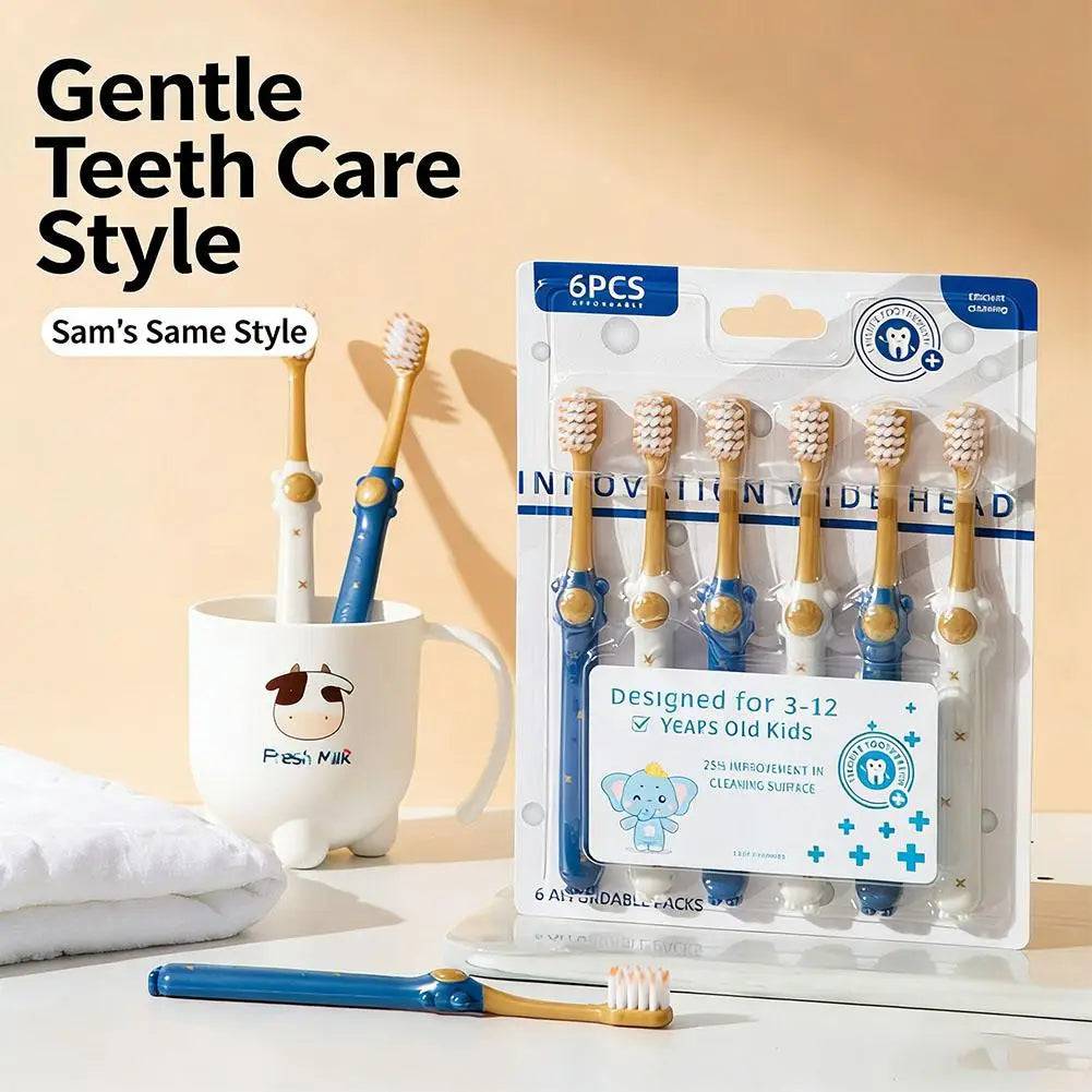 6 Pack Soft Bristle Toothbrush for Sensitive Teeth & Gums, Gentle Plaque Removal for Adults Kids Clean Teeth And Protect Gums Quake