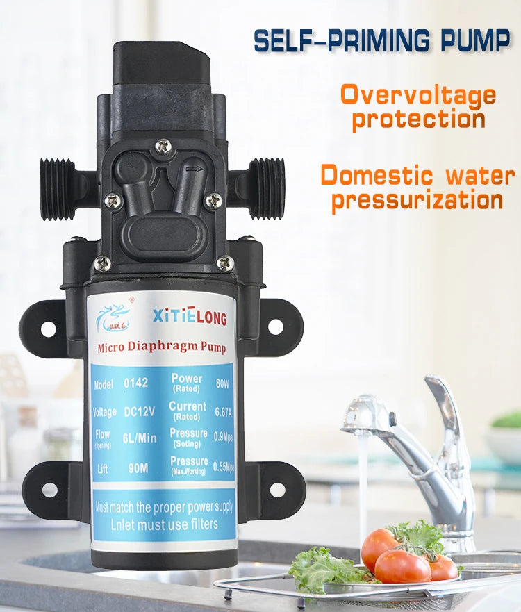 0142YD-12-80 Factory Wholesale High-temperature Water Pump Diaphragm Electric Self-priming Booster Pump Automatic Start and Stop Quake