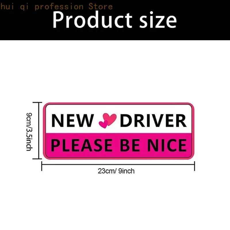 3Pcs New Driver Car Signs Set Learner Driver Reminder Signs with Removable PVC Sign Face for Driving Practice H8WE Quake
