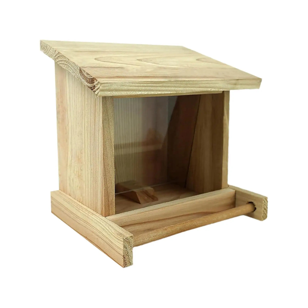 Wooden Bird Feeder Weatherproof Easy to Fill Outdoors Hanging Yard Garden Decoration with Opening Roof for Large Cardinal Macaws Quake