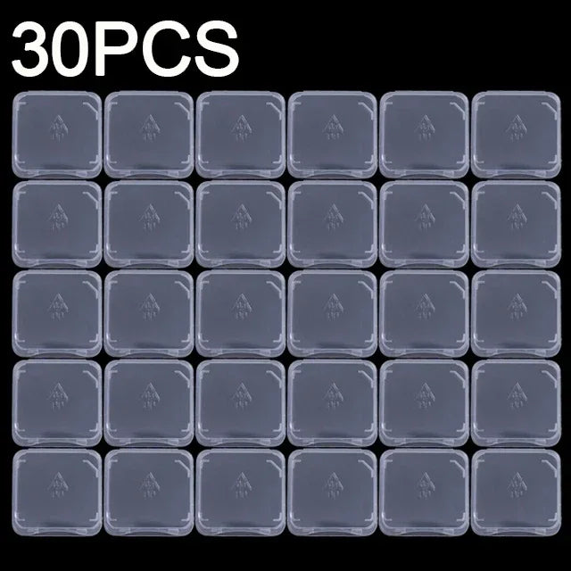 30/1PCS Transparent TF/SD Memory Cards Protective Case Holder Storage Boxes Portable Mini SIM Card Prevent Dirt and Damage Box Quake 30PCS