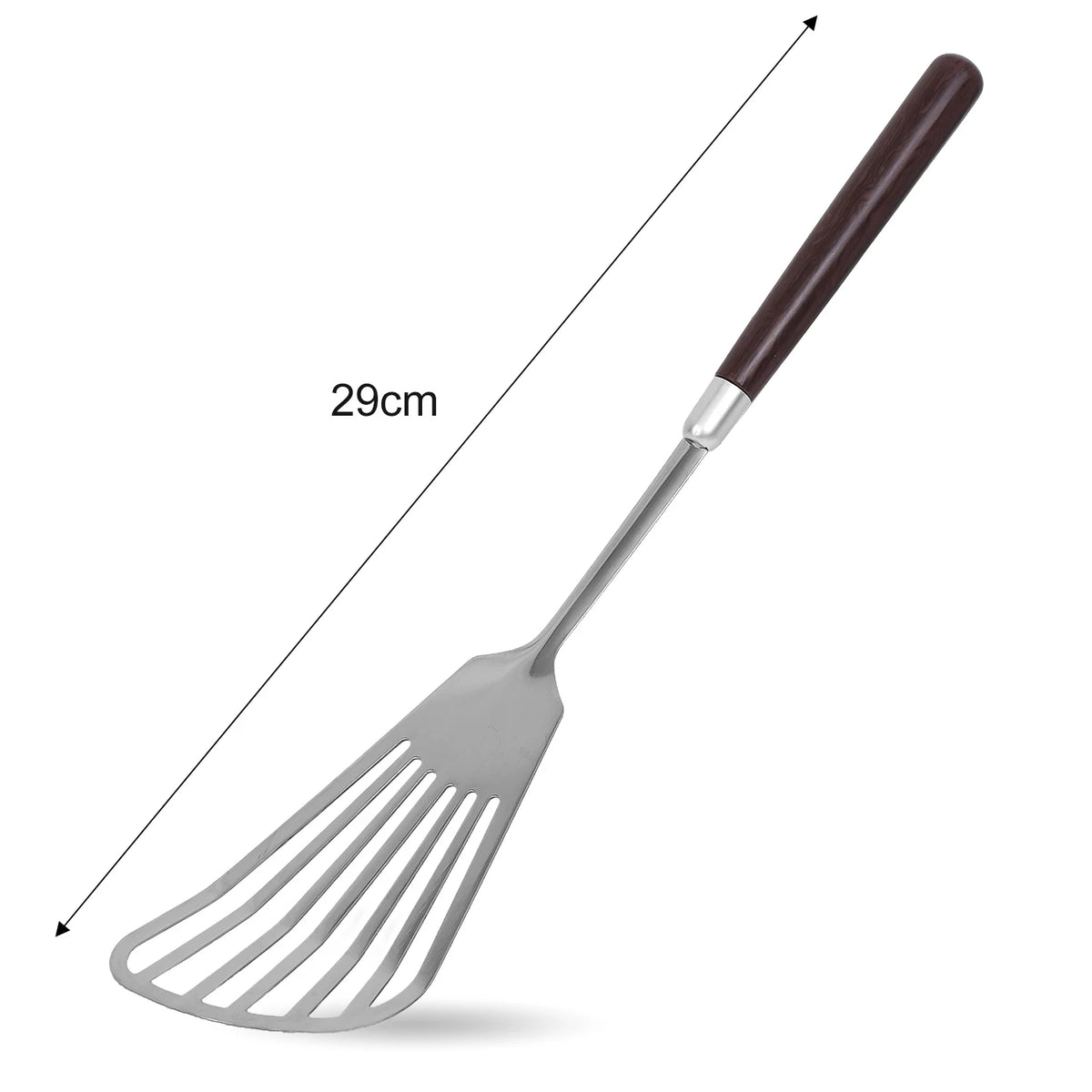Stainless Steel Wood Handle Shovel Fried Fish Spatulas Steak Shovel Household Spoon Anti-hot Soup Spoon Kitchen Cooking Utensils Quake Fried Shovel