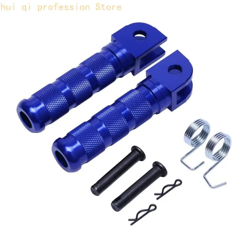 Forked Mount Motorcycle Foot Peg Assembly with Knurled Grip Texture, Machined Aluminum Build for Service Projects H8WE Quake H8WE3TT208670-BL-A CN