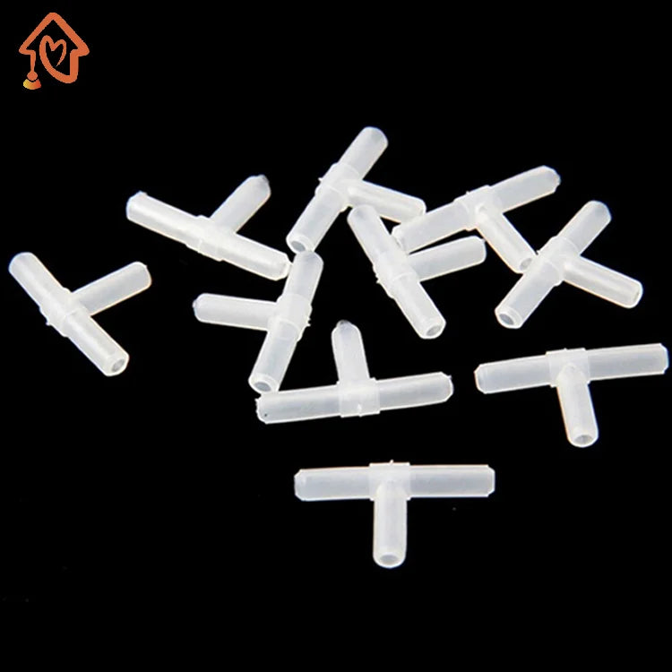 10/100Pcs Plastic Aquarium Air Tee Joints T 3-Way Joints T-junction Fish Tank Air Pump Line Tubing Pipeline Connectors Quake