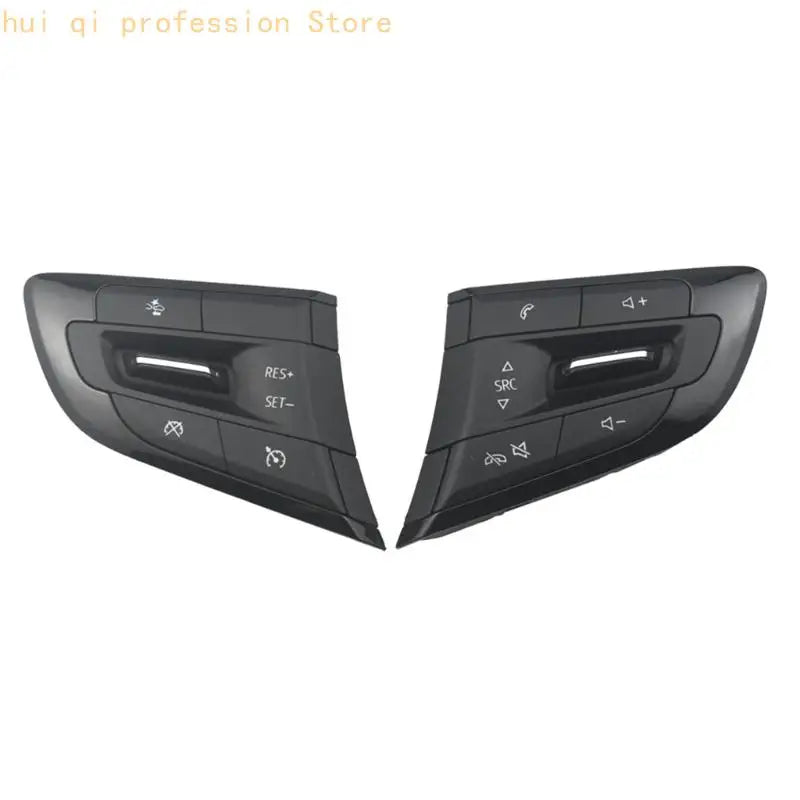 Steering Wheel Interior Button Panel, Black ABS Button Assembly for Worn Button Repair and Everyday Trim Service H8WE Quake a pair CN