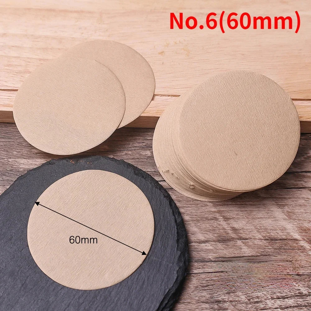 Coffee Filter Paper Round Disposable Wood Pulp Paper for Espresso Coffee Maker Filter Circular Hand-poured Coffee Filter Tools Quake Natural Color(60mm) 300PCS