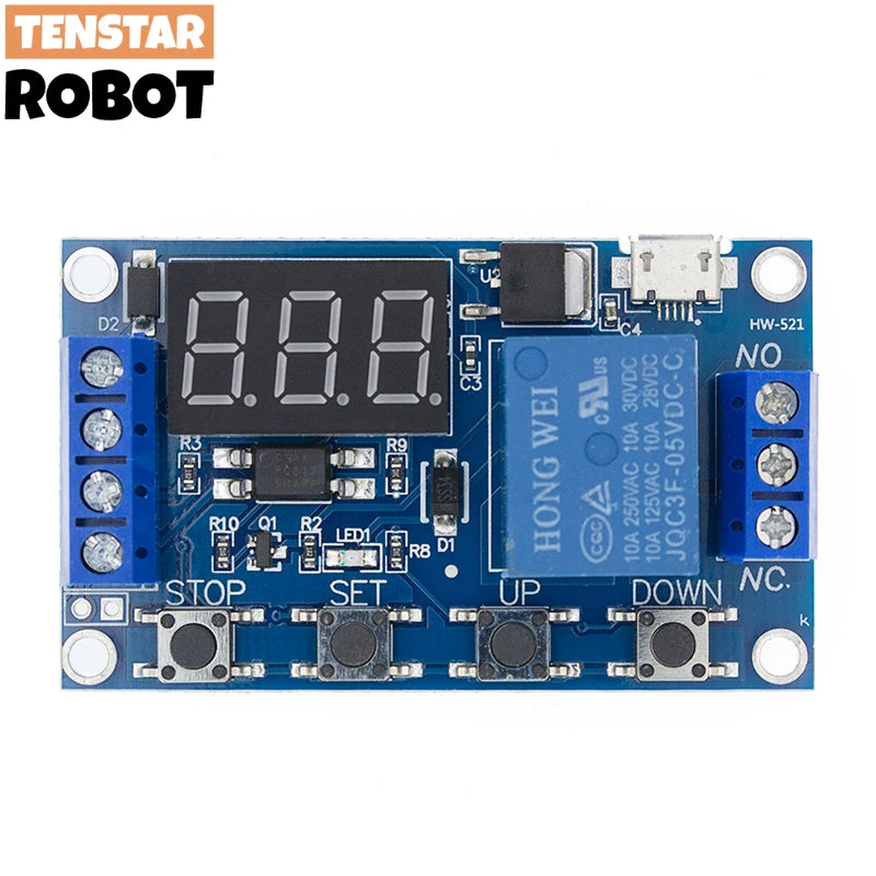 6-30V Relay Module Switch Trigger Time Delay Circuit Timer Cycle Adjustable 828 Promotion Quake Default Title