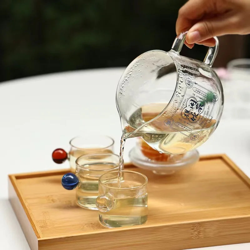 6pcs Espresso Cups with Ball Handle Mini Coffee Cups Heat Resistant Teacup Glass Drinking Mug Drinkware 100ml/3.38oz Quake