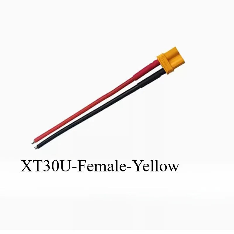 Yellow/Black XT30 Plug Male and Female Connector with 14AWG Tinned Wire Cable for RC Fixed wing Lipo Battery FPV Drone charger Quake