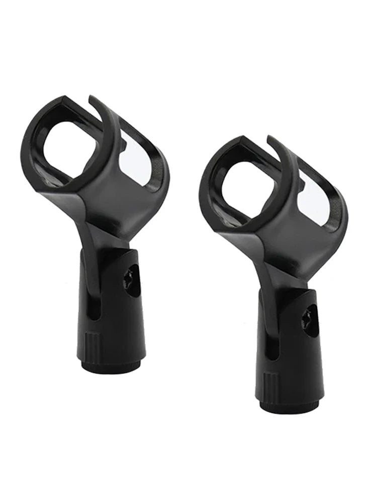 2x Universal Microphone Stand Clip Adjustable Mic Clamp Mount Holder Quake black