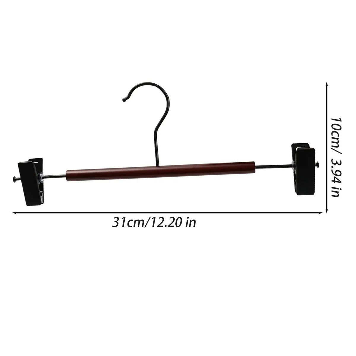 Anti-slip Space Saving Trouser Hangers Wood Iron Pant Hangers with Clip Household Windproof Multi-purpose Pants Underwear Clips Quake 1PC