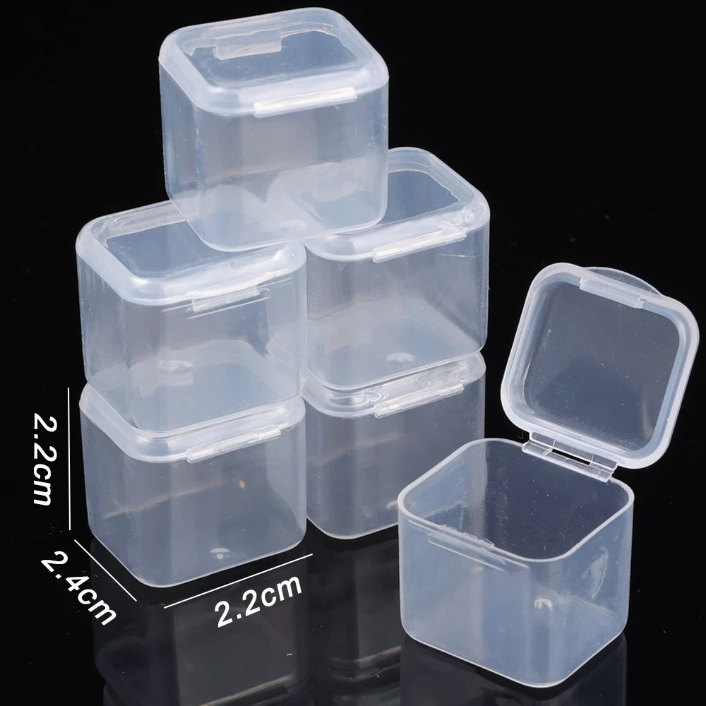 30/1Pcs Transparent Mini Storage Box Portable Square Jewelry Container for Earrings Rings Bead Dustproof Waterproof Storage Box Quake Transparent 1 PCS