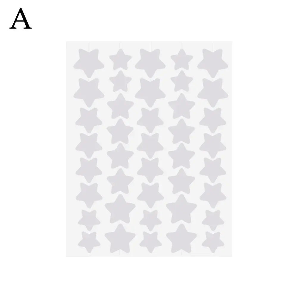 40 Counts Star Pimple Patches For Face Invisible Concealer Waterproof Blemish Spot Acne Pimple Cover Stickers Beauty Skincare Quake white