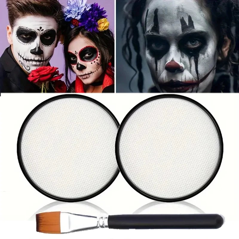 30G Monochromatic Face Body Paint,Adult Body Paint Set,FX Clown Vampire Skeleton Role Play Halloween Joker Makeup Body Paint Quake 3Pcs A1