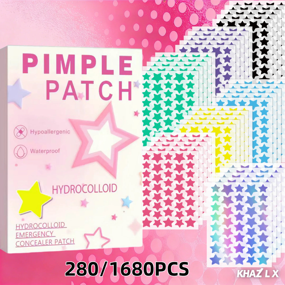 280/1680 Pieces Star-Shaped High-Cost-Performance Acne Patches for Refined Girls, Daily Beauty Invisible Concealer Acne Patches. Quake