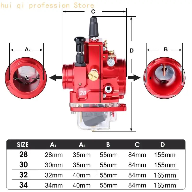 28/30/32/34mm Dirt Bike Carburetor Replacement Part for Trail Service Work H8WE Quake