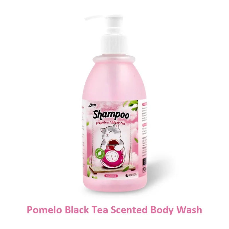 280ml Cat Shower Gel Tea Scent Shampoo Hair Care Bactericidal Mite Removal Anti Itching Deodorant Deep Cleaning Pet Products Quake Black Tea 280ml