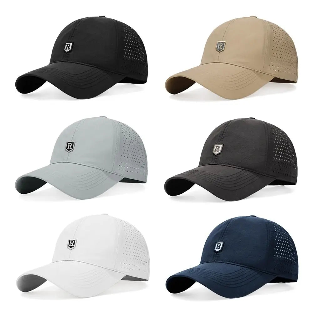 Outdoor Quick Dry Summer Baseball Cap Breathable Large Size Sun Hats UV Protection Adjustable Trucker Cap Men Women Quake