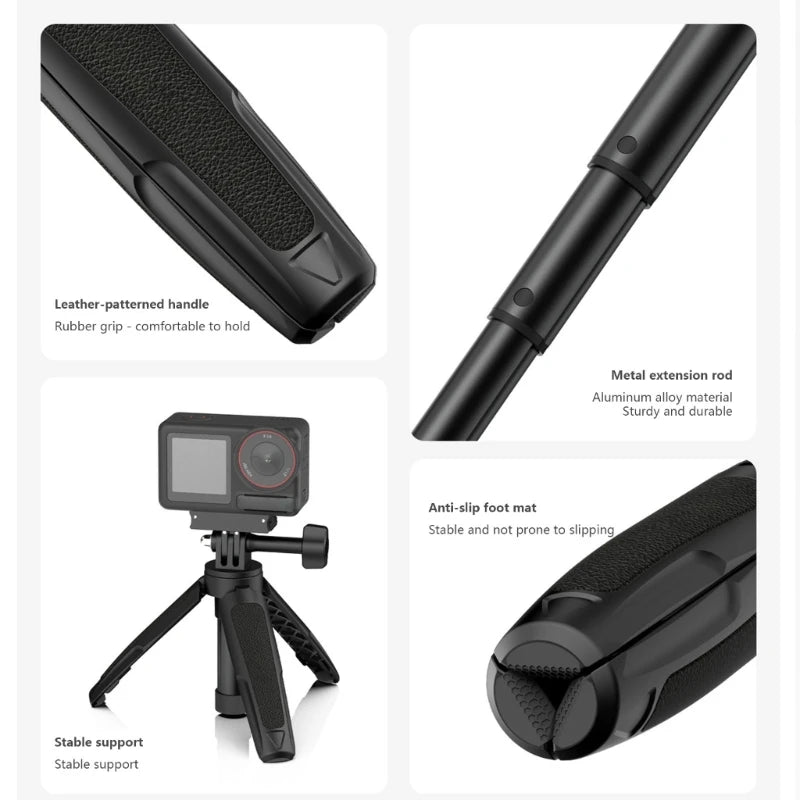 Extendable Aluminum Selfie Tripod With 3Section Poles Phone Camera Mounts Compactly Handle for Travel Vlog K1KF Quake China Mainland