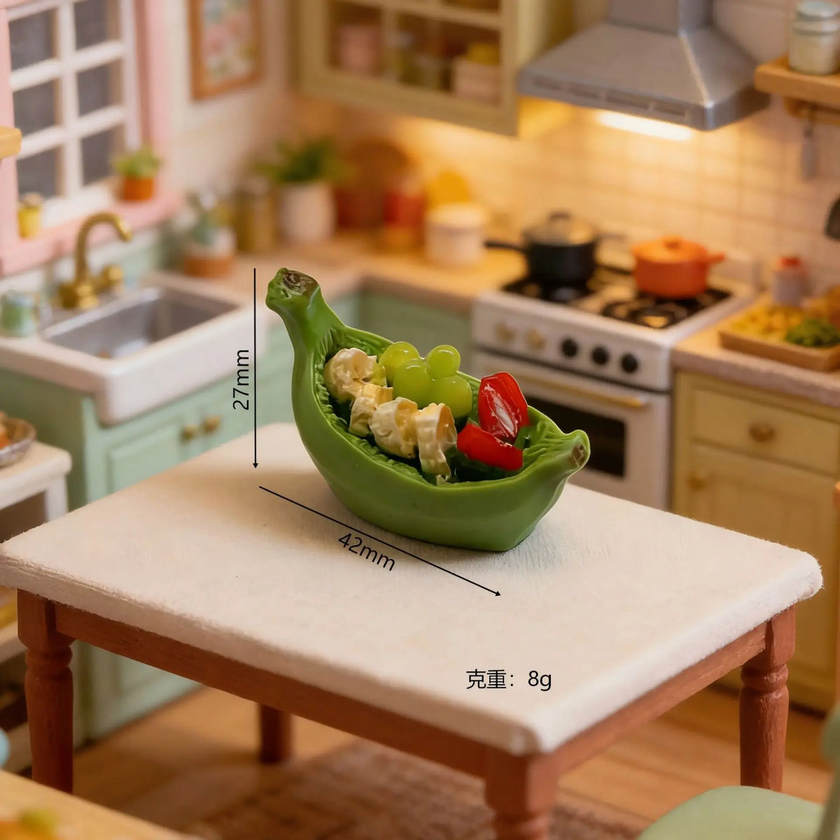 10Pcs Dollhouse Miniature Banana Fruit Pie Resin For Kitchen Furniture Model DIY Micro Landscape Scene Decor Ornament Accessorie Quake green