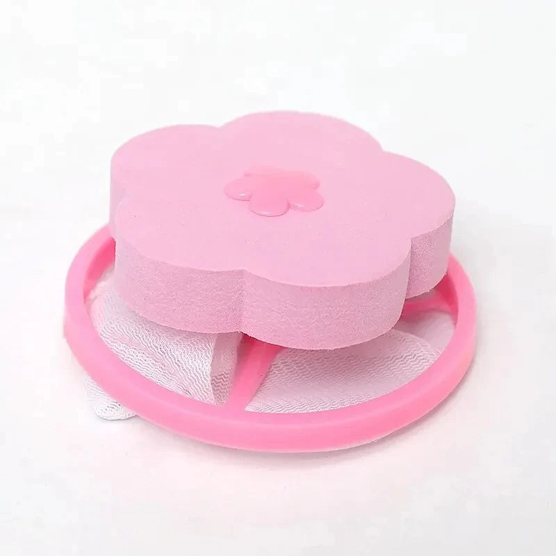 Washing Machine Floating Filter Bag Lint Filter Lint Remover Stain Remover Laundry Balls Wash Balls Plum Shaped Laundry Balls Quake Pink