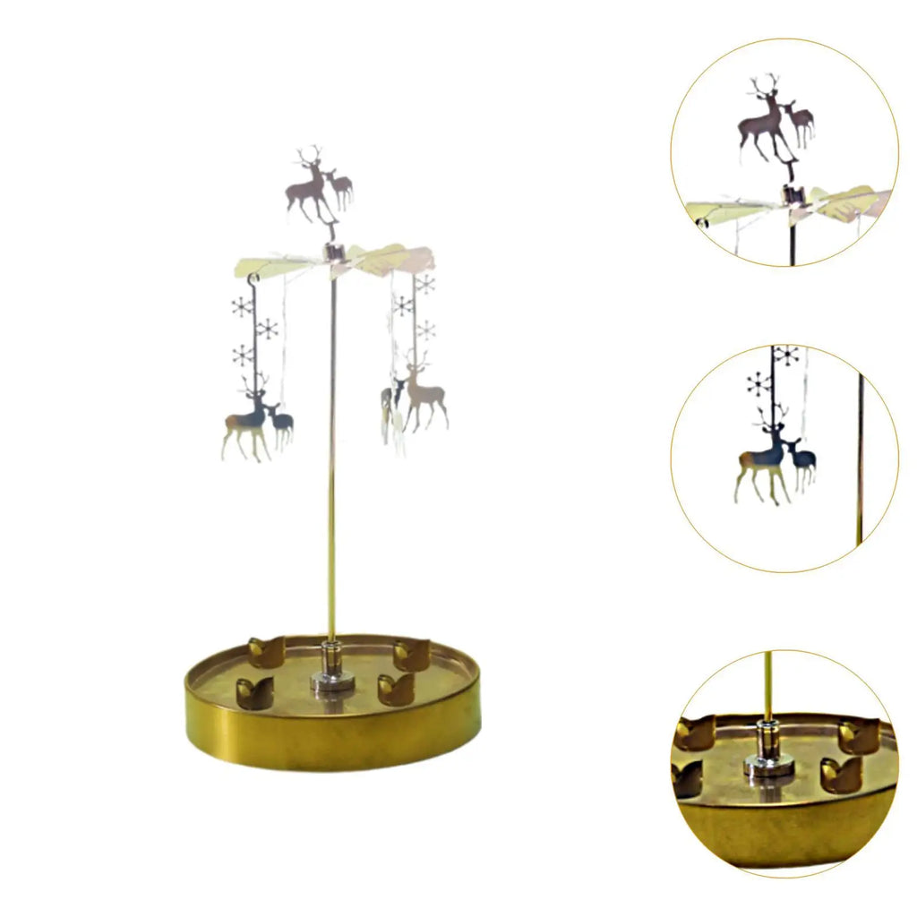 Spinning Candle Holder Party Decor Table Centerpiece Rotating Candle Holder for Christmas Wedding Living Room Friends Gathering Quake