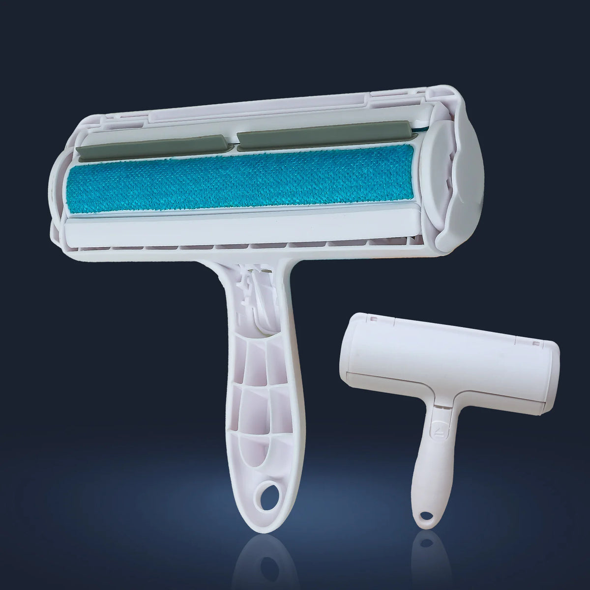 Pet Hair Remover Roller - Dog & Cat Fur Remover with Self-Cleaning Base - Efficient Animal Hair Removal Tool - Perfect for Furni Quake Blue B1020B