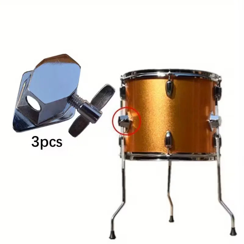 3pcs Floor Tom Leg Mount Bracket with Screws,Floor Tom Leg Stand Holder for Tom Drum Set Kit Parts Musical Instrument Quake