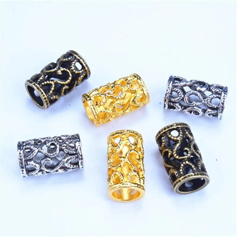 5/10Pcs Gold Charms Diy Hairs Braid Dread Dreadlock Beads Hair Ring Rope Elastic Hair Bands Ponytail Hairstyle Hair Accessories Quake