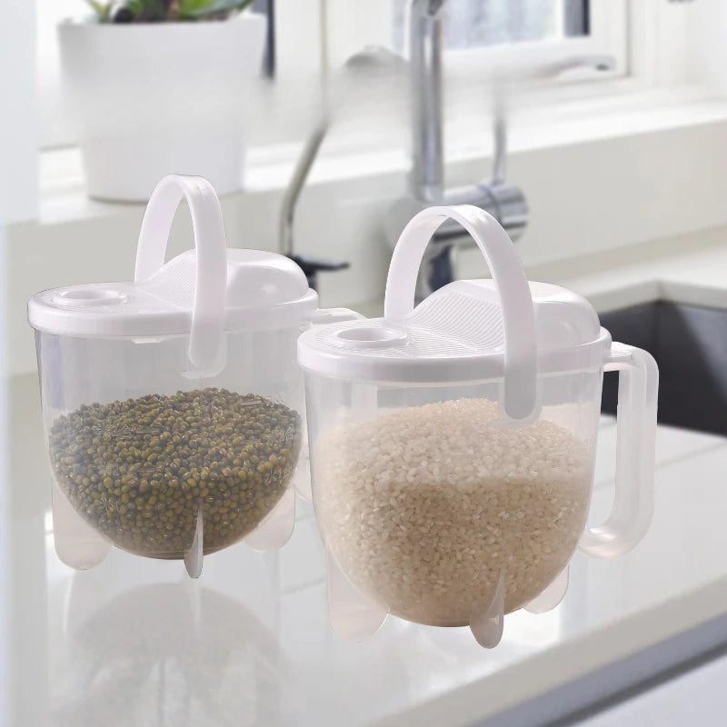 No Hand Washing Rice Washer Flushing Type Rice Strainer Lazy Rice Cleaning Tool Multifunctional Kitchen Rice Drain Basket Quake