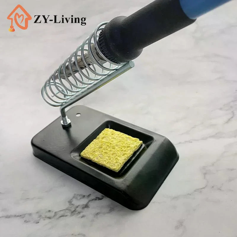 Soldering Iron Stand Portable Holder Soldering Tin Stand with Welding Cleaning Sponge Electric Soldering Iron Accessories Quake