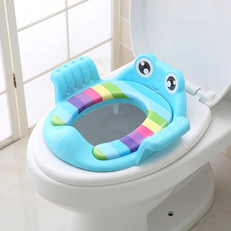 Baby cartoon cute toilet Child Potty Toilet Trainer Seat Step Stool Ladder Adjustable Training Chair comfortable seat for childr Quake