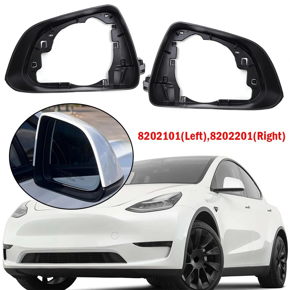 For Tesla Model Y 2020-2023 1x Car Exterior Rearview Side Mirror Frame Cover Holder Case Shell Housing Replacement Accessories Quake