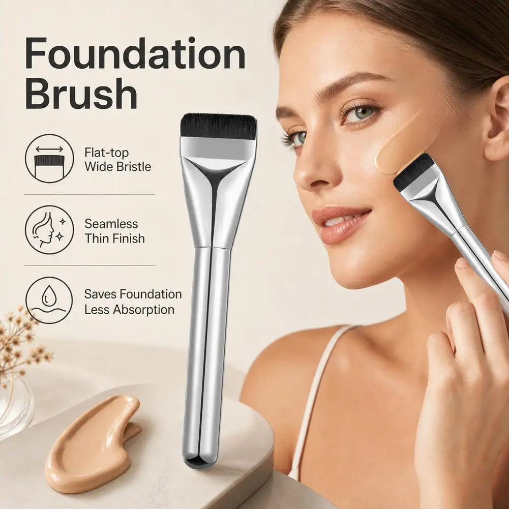 1/2PCS Foundation Brush for Liquid Makeup, Flat Spatula Liquid Foundation Brush, Thin Blade Face Makeup Brush for Blending Cream Quake