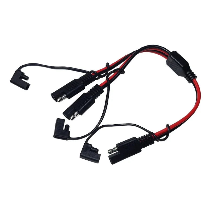 SAE Connect Disconnect Power Cable 12AWG DIY 1-4 Multi Adapter Plug Tool-free Universal Connector for Power Equipment Wiring Quake 1 to 2 No fuse 1M