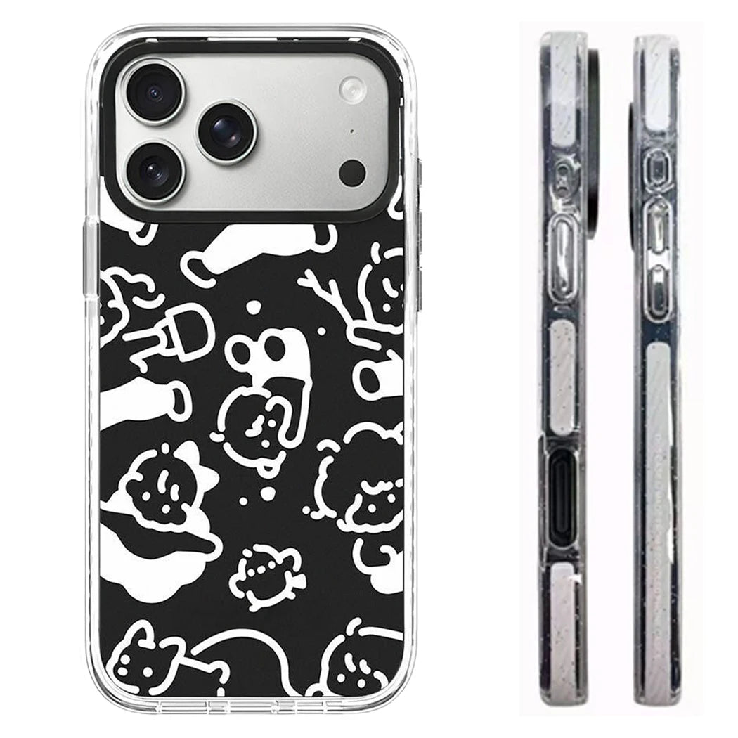 6090674 White Border Magnetic Phone Case Cover for IPhone 13 14 15 16 17 18 Pro Max Case Quake