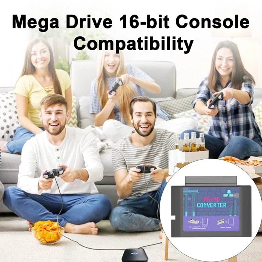MS/MD Game Card Converter, Video Cassette Converter for Genesis Hyperdrive Master System to Megadrive Game Card Adapter Quake